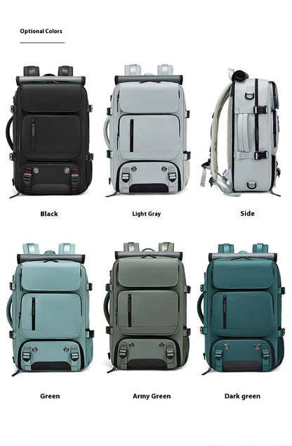 Large Travel Backpack Boardable Backpack USB Charging Waterproof Outdoor Travel Backpack Independent Shoe Compartment