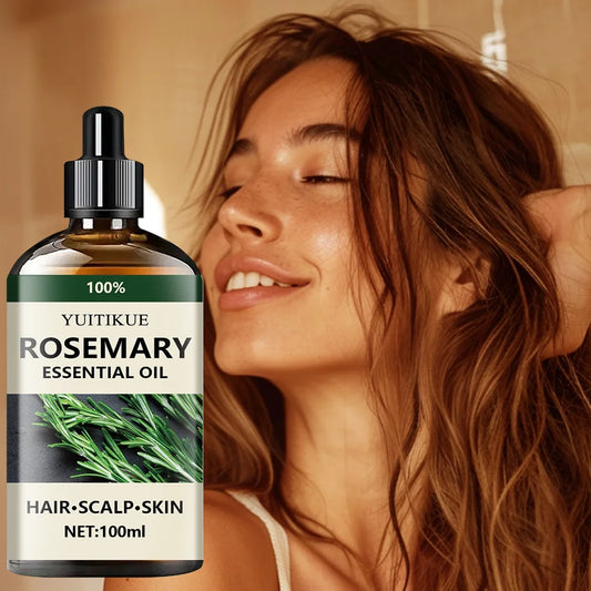 YUITIKUE 100% Pure Rosemary Essential Oil 10ml - For Hair Growth, Scalp Care, Skin & DIY, Natural & Undiluted