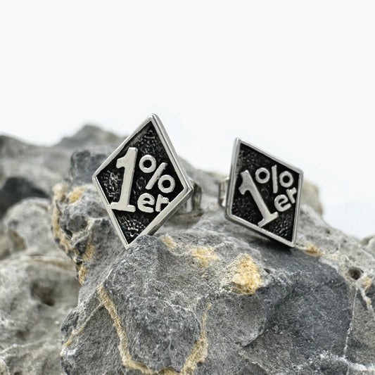 Motorcycles Studs 316L Stainless Steel Rhombus 1% Biker Man Earrings