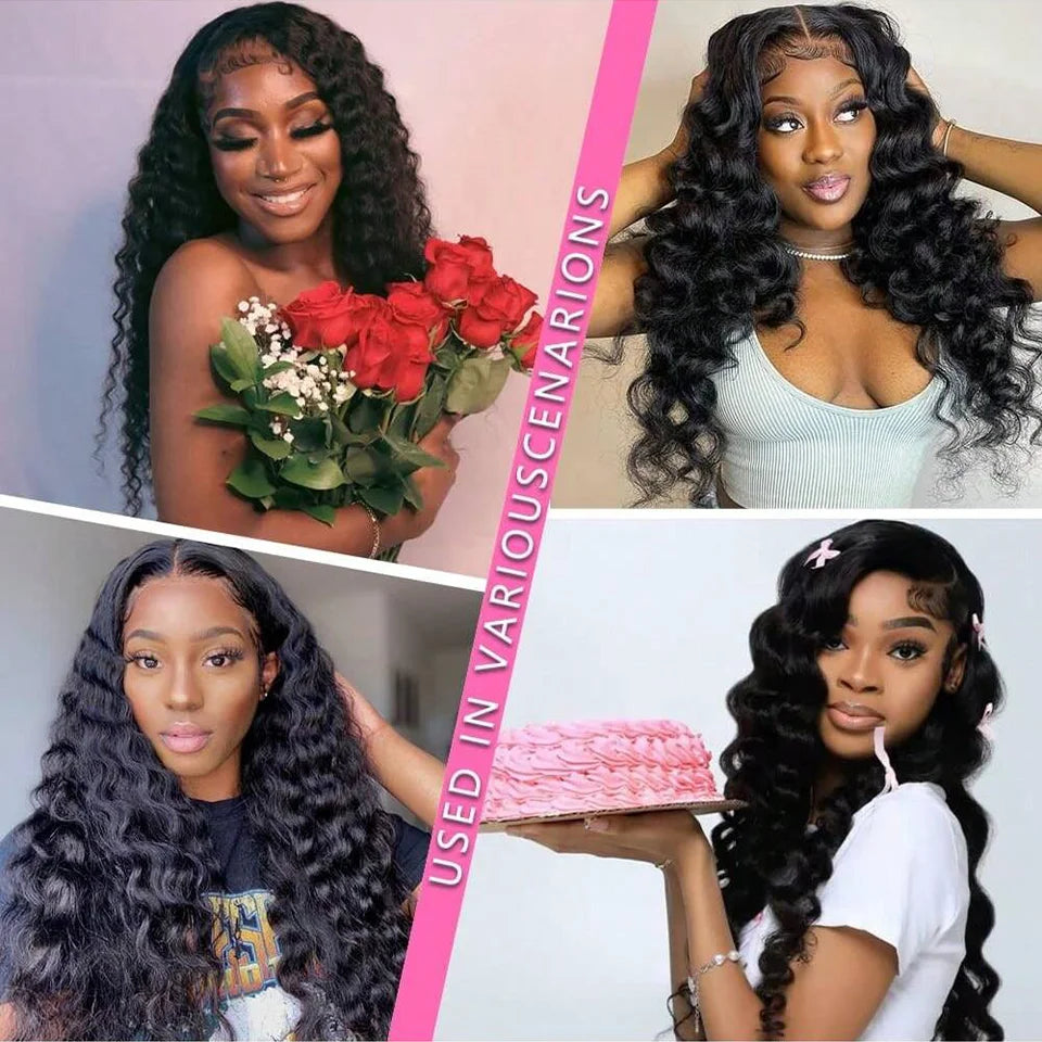 100% Human Hair 13x6 HD Deep Wave Lace Frontal Wigs 13x4 Water Curly 5x5 Glueless Lace Front Wig 30 40 Inch