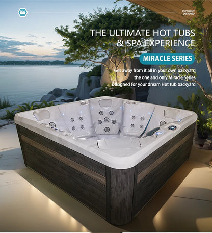Outdoor Portable Massage Spa, 130 Jet Inflatable Hot Tub Pool, Heated Whirlpool for Couples & Garden Party