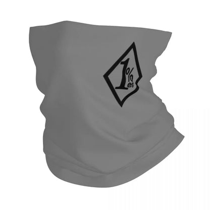 One Percenter 1% Bandana Neck Gaiter Printed Motorcycle Club Biker Mask Scarf Multifunctional Headwear Hiking for Men Women
