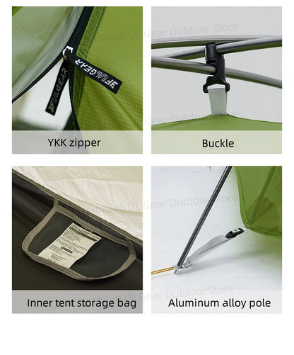 3F UL GEAR Taiji 1 Tent Outdoor Camping 1 Person Tent Ultralight 15D Nylon Tent Waterproof Hiking Mountaineering