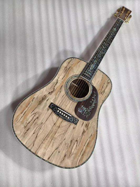 Professional Dreadnought Guitar Upgrade Solid top Wood fancy abalone full size new guitar