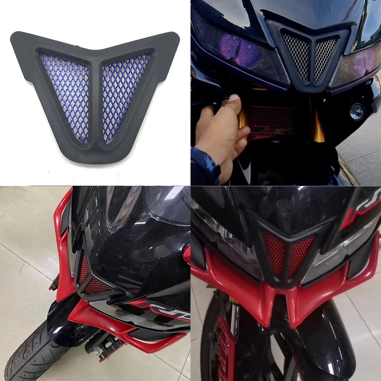Dirt bike accessories moto decorative air Inlet Head Cover Aluminum Mesh Intake Guard Protector for Yamaha R15-V3 2017-2020