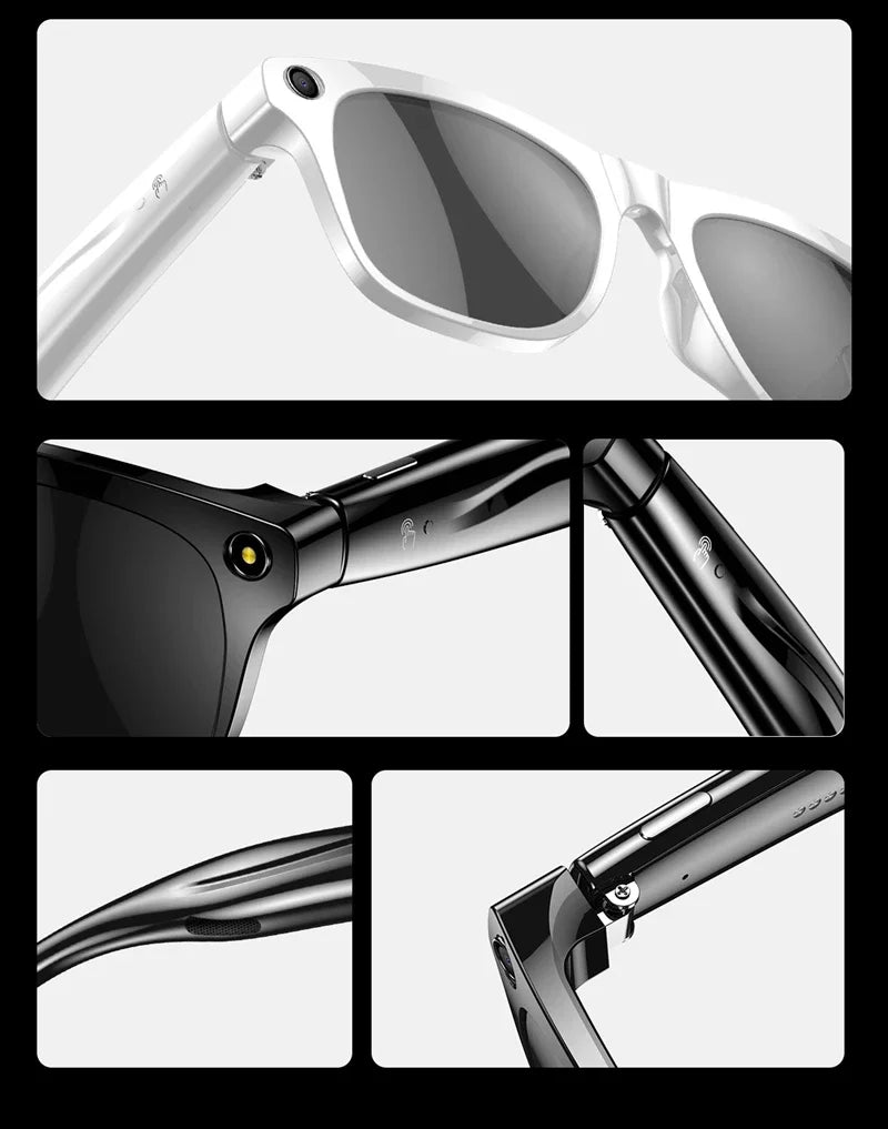 Lenovo 4k Hd Ai Smart Glasses Camera Wearable Mini Camera Bluetooth Call Voice Assistant Control Smart Sports Camera Glasses