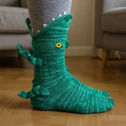 3D Knit Animal Socks Cute Floor Socks Hand Crocheted Double Layer Warm Sock with Cute Rabbit Panda Animals Christmas Gifts