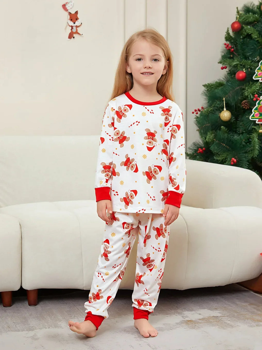 New 2025 Cartoon Allover Print Christmas Pajamas in Set Couples Casual Sleepwear Children's Clothing Baby Dog Romper Family Look