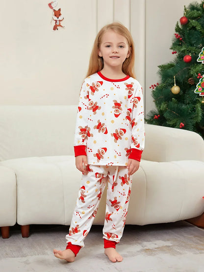New 2025 Cartoon Allover Print Christmas Pajamas in Set Couples Casual Sleepwear Children's Clothing Baby Dog Romper Family Look