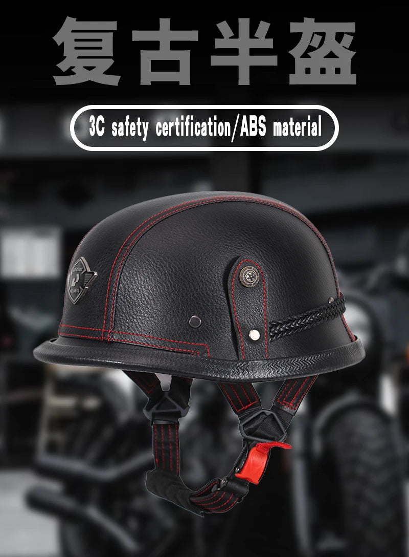 Casco abierto Vintage certificado DOT, Casco de cara abierta para motocicleta, Casco Retro 3/4, Casco de crucero, Casco para Mot