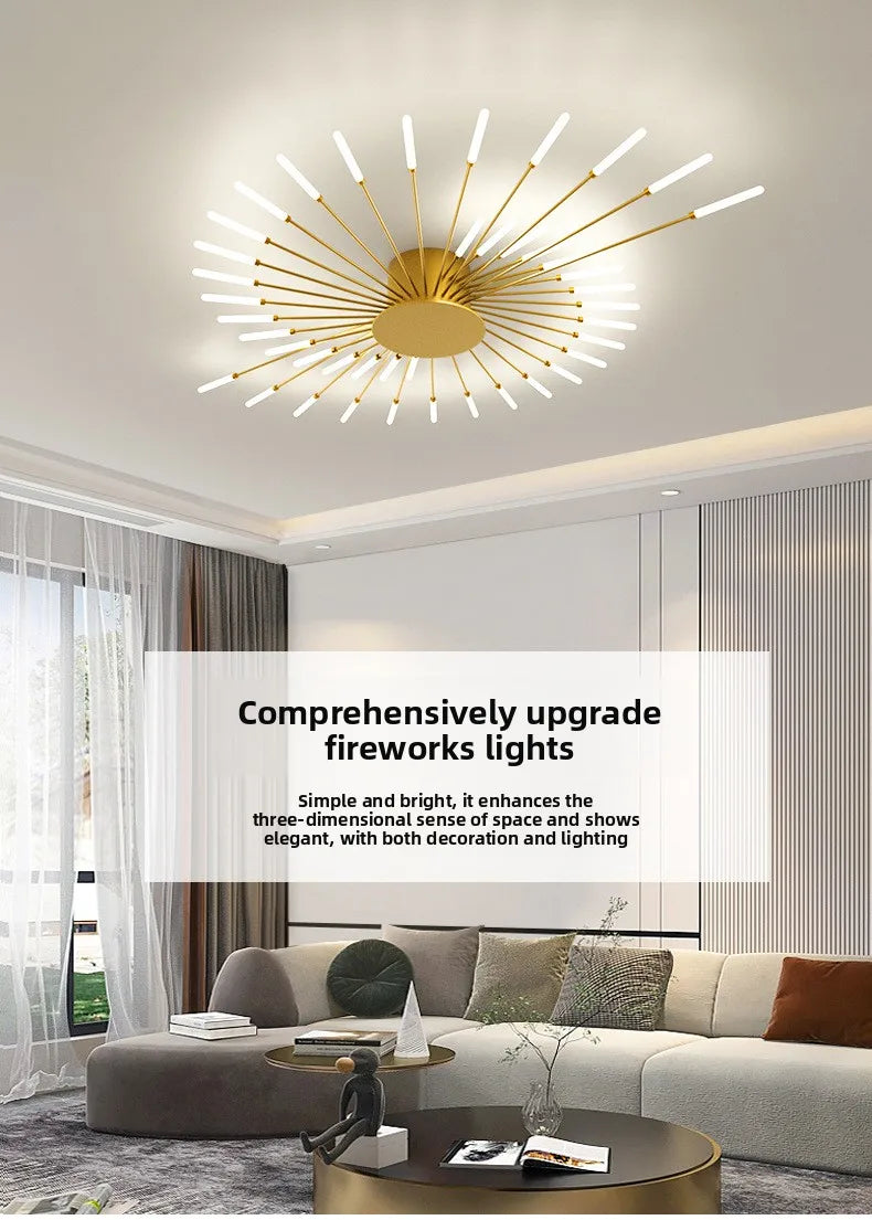 Nordic Ceiling Lighting for Living Room Bedroom Kitchen Led Ceiling Light Fixture Indoor Home Firework Decor Ceiling Lights