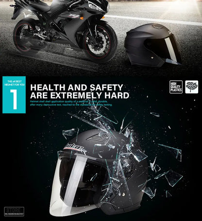 JIEKAI Motorcycle Half Helmet Men Dual Lens Scooter Moto Casco Village Riding Capacete De Moto Motocross Helmets