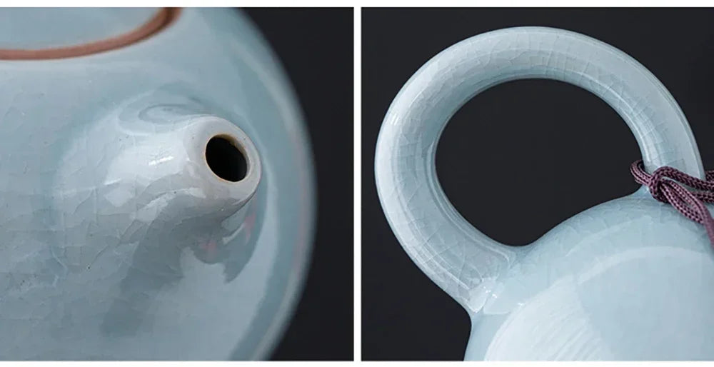 Ge Yao Ceramic Teapot teacup manual Chinese ice crack split teapot can raise Xishi tea pots household Kung Fu tea pot