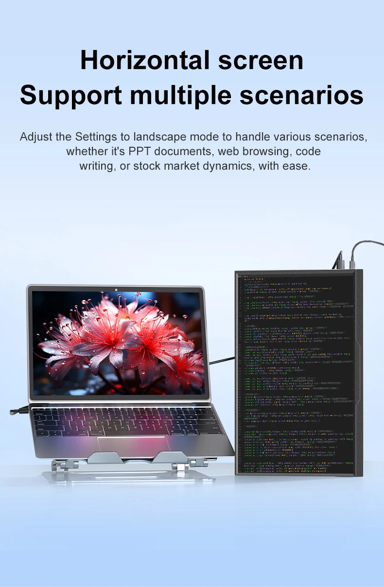 16inch Portable Monitor 2.5K/120HZ/100%sRGB  For Laptop XBox PS4 / 5 Switch Cell Phone Computer Extension Gaming  Travel Screen
