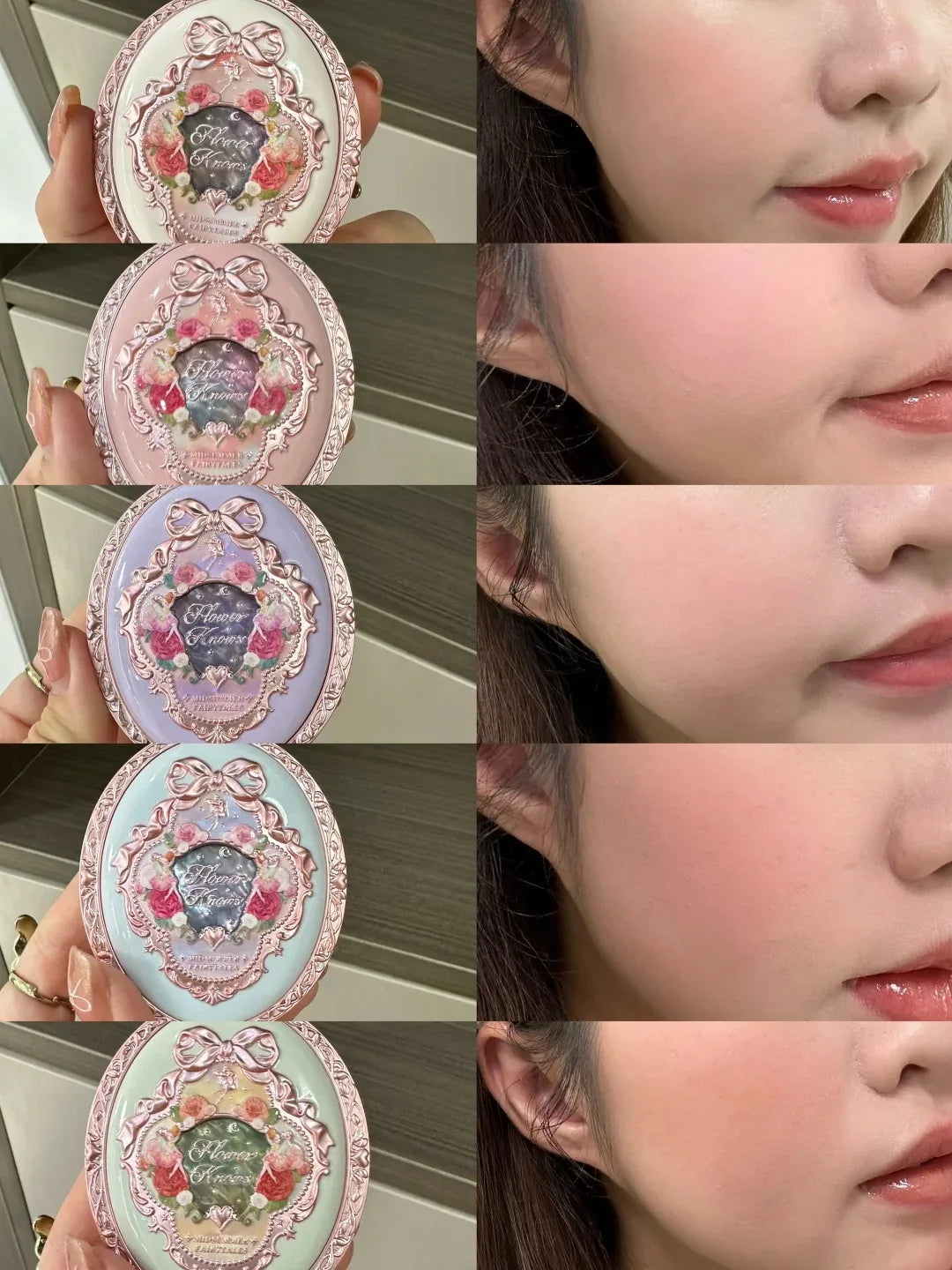 Flower Knows Midsummer Fairytale Makeup Set Velvet Blush Gloss Eyeshadow Long Lasting Cruelty Free Daily Wear Gift for Girls