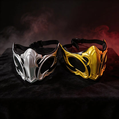 Mortal Kombat Mask Cosplay Sub-Zero Scorpion Half Face Resin Masks Halloween Carnival Dress Up Party Costume Props Deluxe