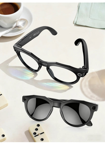 AI Smart Glasses 800W Pixel 4K HD Camera Recording Sunglasses Call WIFI Transmission Voice Assistant Smart Translation Glasses