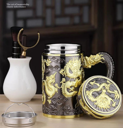 Teapot Thermos Inner Wall Sterling Silver S999 350-600ml Thermos Mug Stainless Steel Tumbler Thermos Travel Coffee Mug