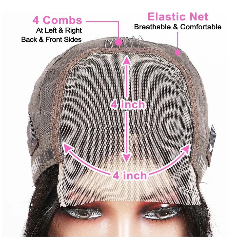 Bob Wig Human Hair 13X4 Lace Front Wigs 180% Density Straight Short Bob Frontal Wig L/T/4x4 Lace Wig Pre Plucked Natural Hair