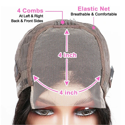 Bob Wig Human Hair 13X4 Lace Front Wigs 180% Density Straight Short Bob Frontal Wig L/T/4x4 Lace Wig Pre Plucked Natural Hair