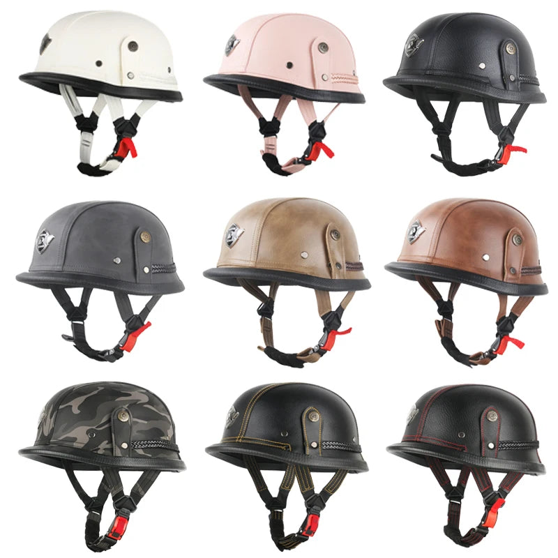 Casco abierto Vintage certificado DOT, Casco de cara abierta para motocicleta, Casco Retro 3/4, Casco de crucero, Casco para Mot