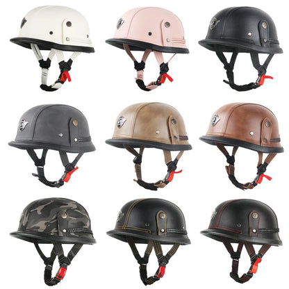 Casco abierto Vintage certificado DOT, Casco de cara abierta para motocicleta, Casco Retro 3/4, Casco de crucero, Casco para Mot