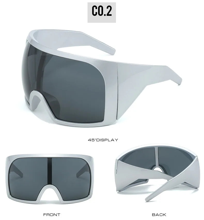Oversized Sunglasses Men Wrap Anti Wind Personal Large Shades Futuristic Fashion Future Shield Uv400 Cycling Motorcycle