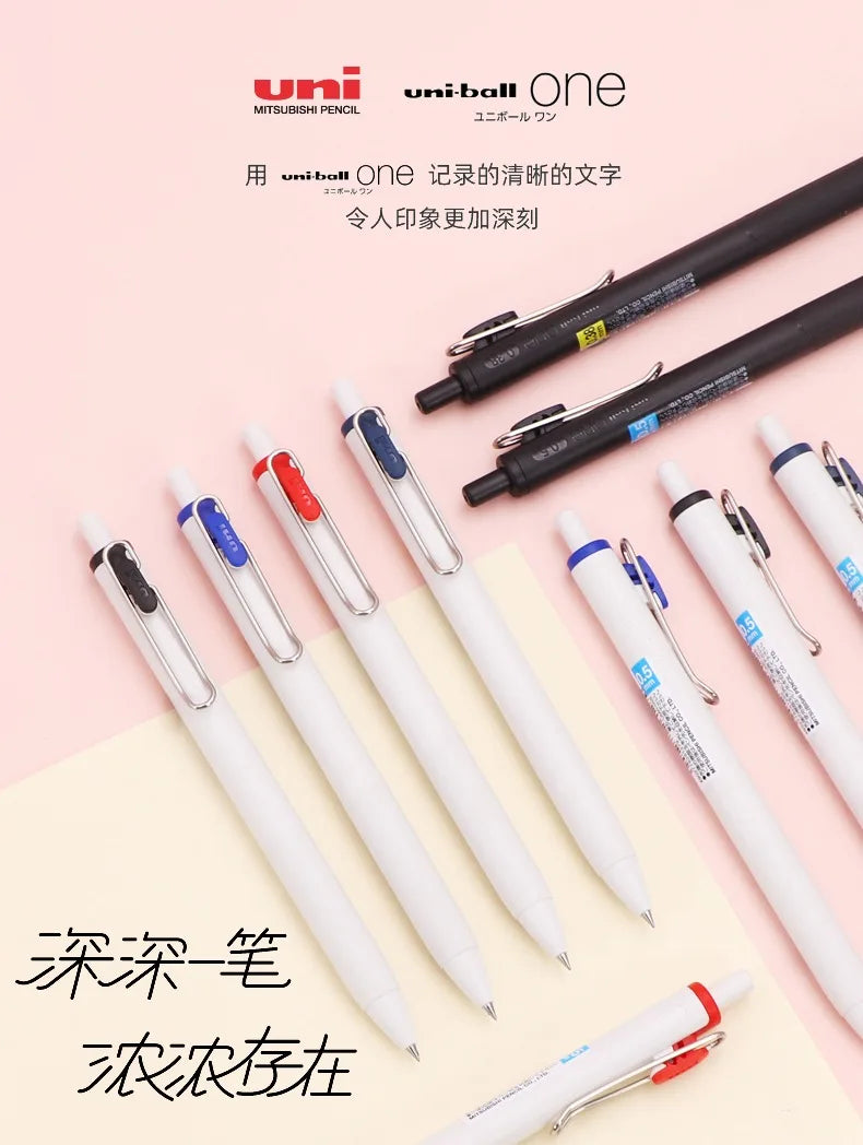 uni-ball one Mitsubishi Limted Gel Pen,Black/Red/Blue/Navy Blue Core Black Technology Signing Canetas for homework,test,meeting
