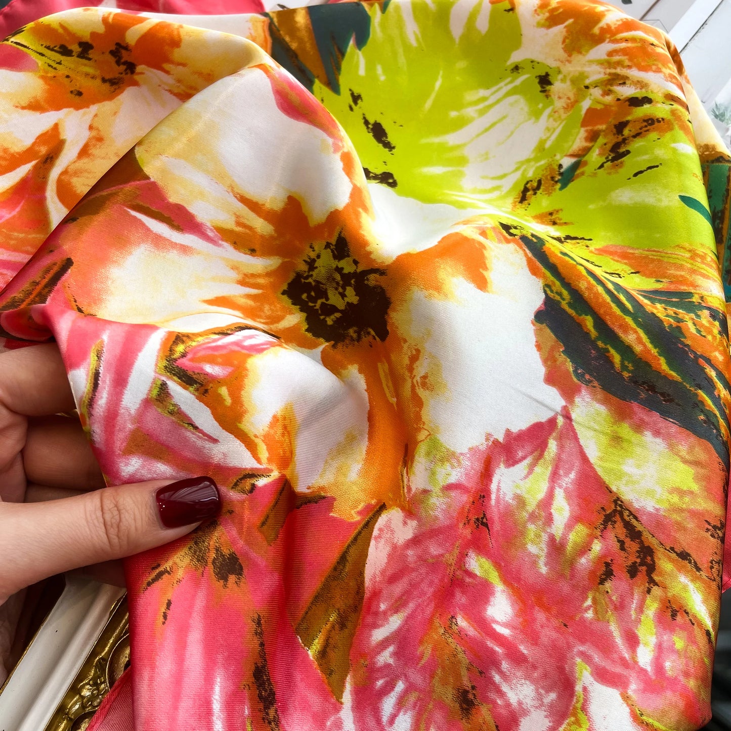 Luxury Silk Hair Square Scarf Women Satin Neck Tie Hand Wrist Foulard Summer Print Shawl Wraps Head Kerchief Hijab Bandana New
