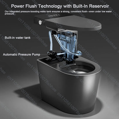 Smart Toilet Intelligent Bidet Seat with Heated Seat Foam Shield Automatic Lid  Self-Cleaning No Water Pressure Limit One Piece