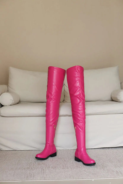 Winter New Plus Size 48 Women's Over The Knee Boots Thick Heel Long Tube Boots Platform Shoes