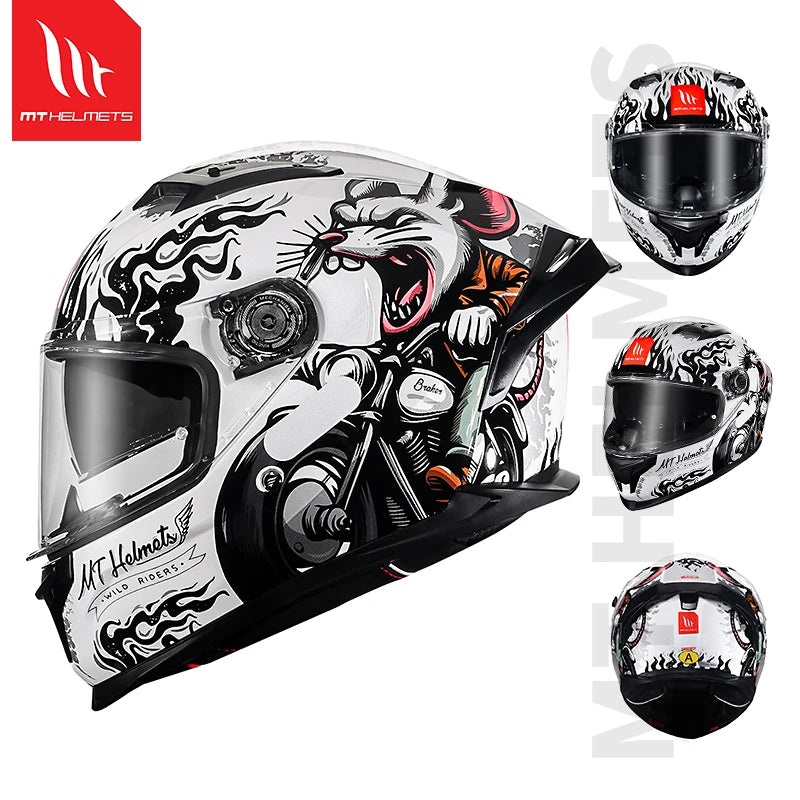 New MT Braker SV Motorcycle Helmet ECE DOT Certification Full face Double lens Racing off-road Helmet Capacetes Cascos Para Moto