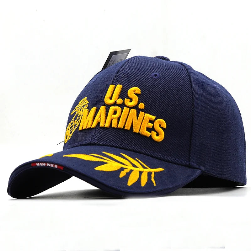 U.S.Marines Baseball Cap Men USA Army Cap Military Cool Black Cap Hat for Outdoor Adjustable Navy Seal Baseball Cap