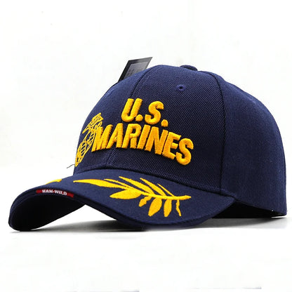 U.S.Marines Baseball Cap Men USA Army Cap Military Cool Black Cap Hat for Outdoor Adjustable Navy Seal Baseball Cap