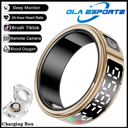 Display Screen Smart Ring Bluetooth Connection Heart Rate Sleep Monitoring Multi-function Ring Multiple Sports Modes Waterproof
