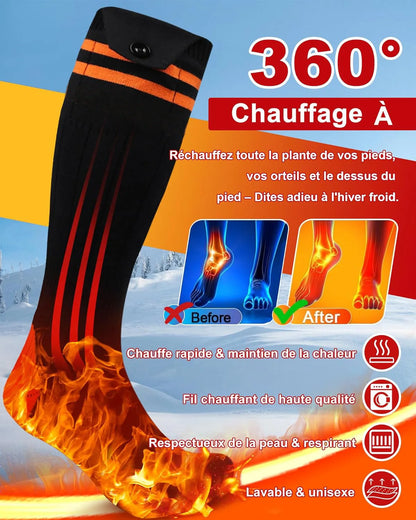 Winter Heated Socks Warm Ski Electric Heating Thick Soft Stockings Unisex For Outdoor Thermal Hunting Camping Warmer