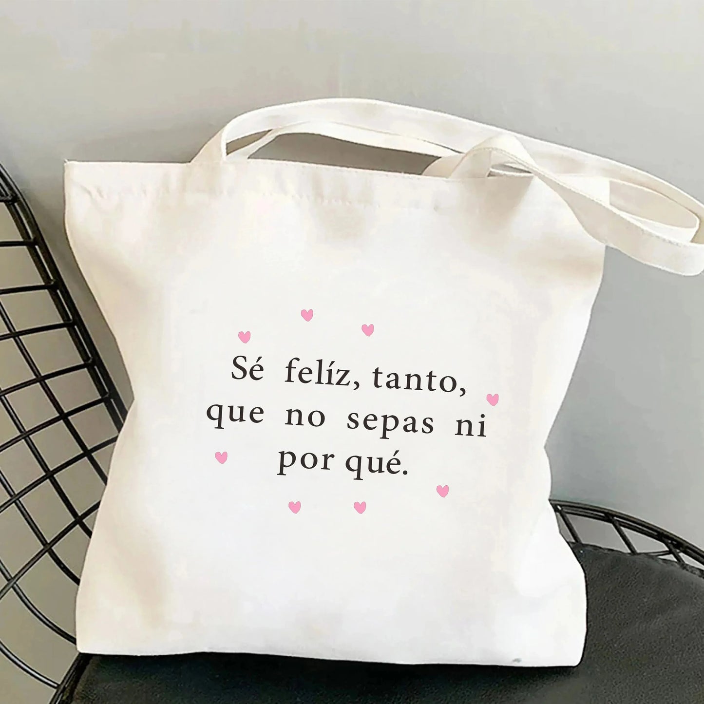 Spanish Women Shoulder Bag Graphic Harajuku Shopper Bags Large Capacity Canvas Tote Handbag No Zipper Eco Casual Girl Handbags