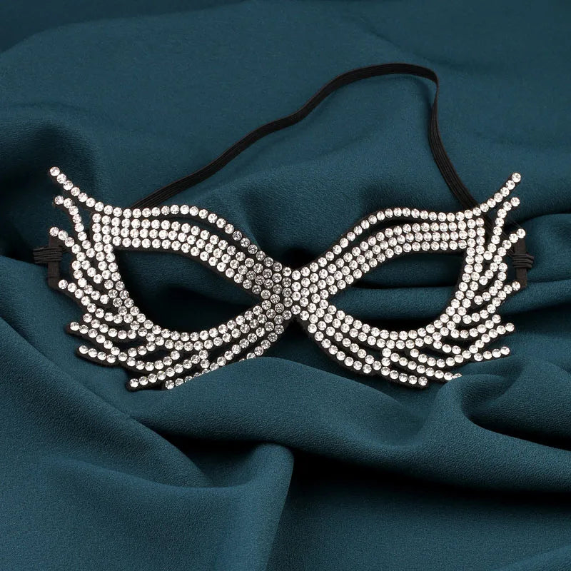 Halloween dance half face mask with holiday party new party accessories with rhinestones