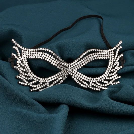 Halloween dance half face mask with holiday party new party accessories with rhinestones