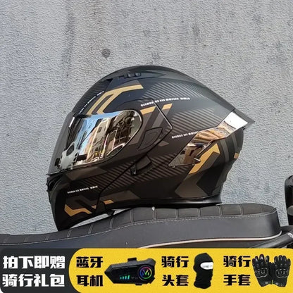 Motorcycle Helmet Full Face Racing Motorbike Helmet with Double Sun Visor Women Man Flip Up Moto Helmets Capacete De Moto