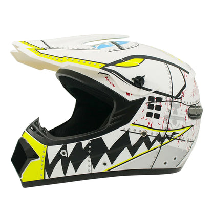Motocross and Off-Road Helmet Set - Extreme Youth Challenge Full Helmet, Goggles, Gloves, and Protective Gear