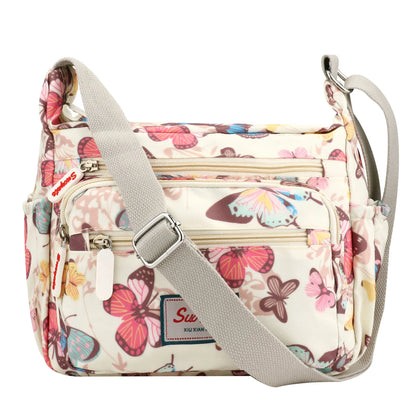 Fashion Multi-Pocket Crossbody Handbags Floral Pattern Female Shoulder Bag for Shopping Messenger Bags Waterproof Crossbody Bag