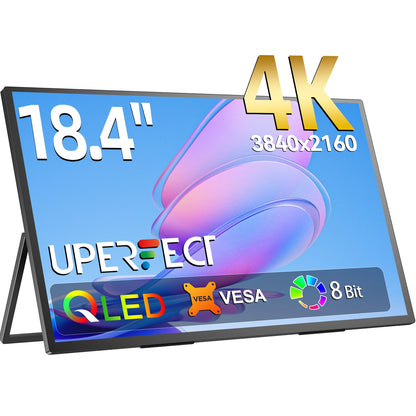 UPERFECT QLED 18.4 Portable Monitors Gaming Displays 4K 60Hz USB C HDMI For PS5/4 Switch Laptop PC Mac Xbox Second Extend Screen