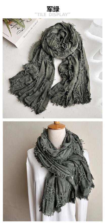 Ruins Style Unisex Steampunk Hip Hop Cotton Linen Scarf Retro Apocalyptic Scarves Techwear Capes Outdoor Tactical Shawl
