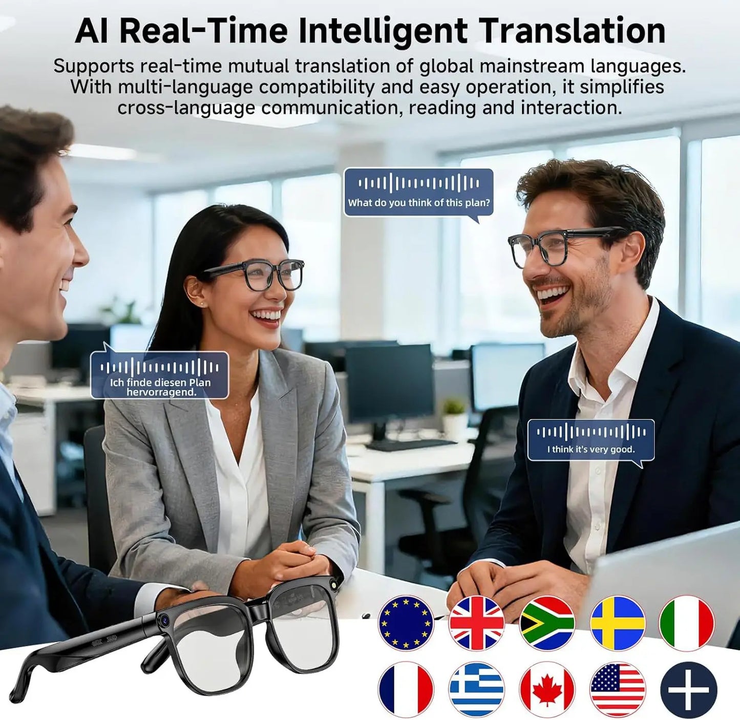 M02S smart glasses 8MP camera real-time translation and navigation Bluetooth call AI glasses, suitable for business work