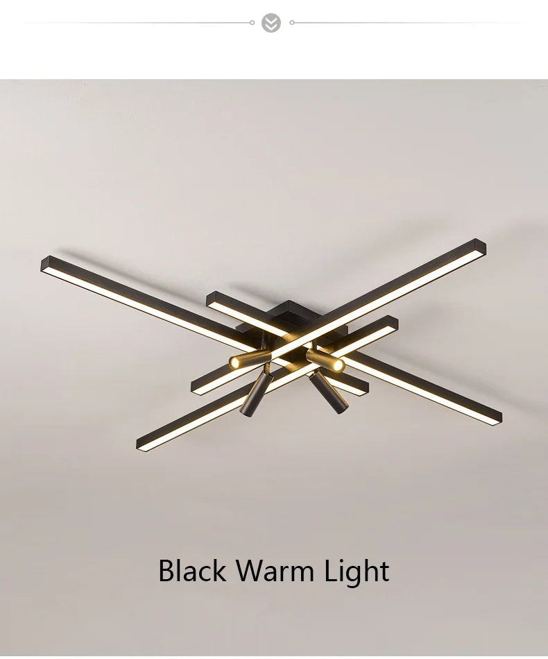 Modern Minimalist Living Room Ceiling Lights Bedroom Long Line lamps LED Chandelier Hall Bedroom Indoor Lighting Decoration