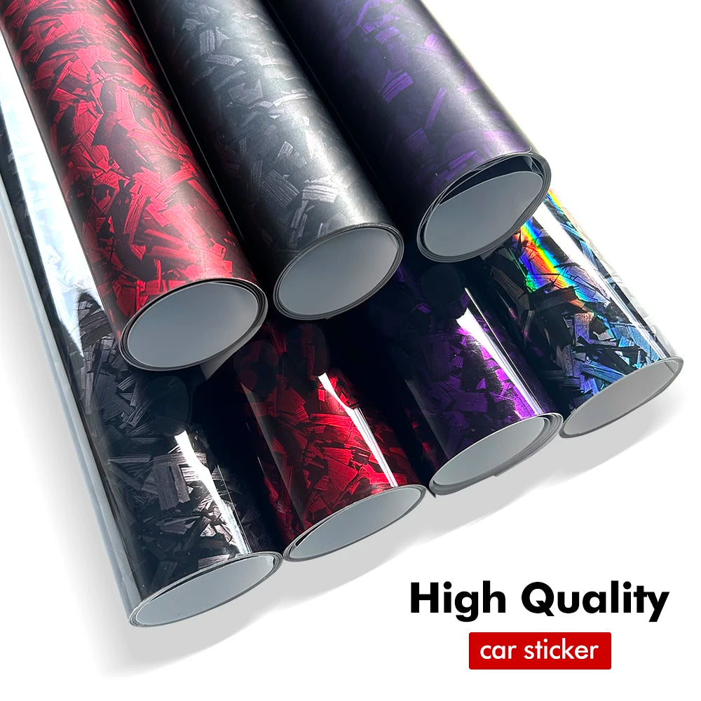 High Glossy Black Silver Red Forged Carbon Fiber Car Sticker on the Hood Adhesive Vinyl for Car Stickers Motorcycle Decal