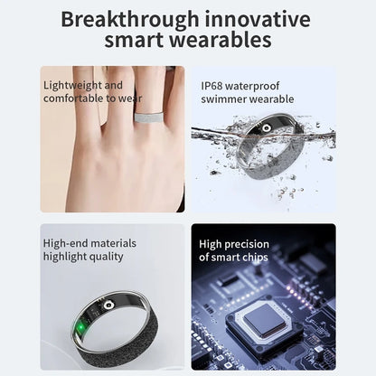 Simple Smart Ring Heart Rate Blood Oxygen Sleep Health Monitor Sport Ring IP68 Waterproof Pedometer Remote Gesture Control Photo