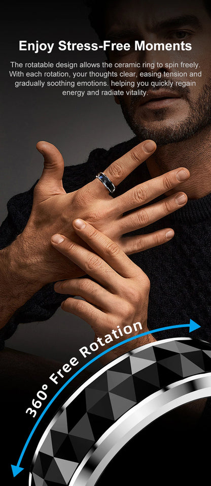 2026 New  Smart Ring, Fidget Spinner Anxiety Relieve Ring with Charging Case for Men, Health and Sleep Monitor, 5ATM Waterproof