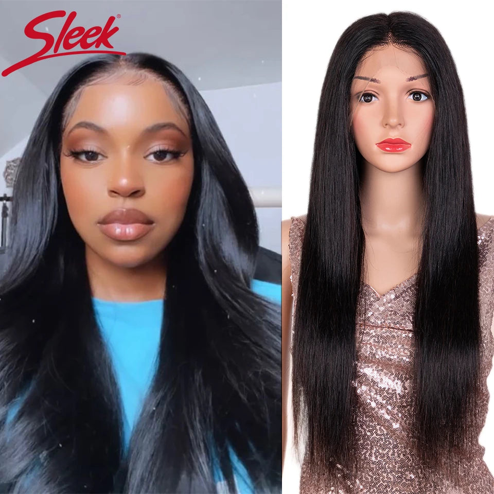 Sleek 28 Inch Gold Blonde Colored Human Hair Wigs 13X6X1Lace Front Brazilian Hair Wigs 100% Real Ready To Wear Cosplay Lace Wig